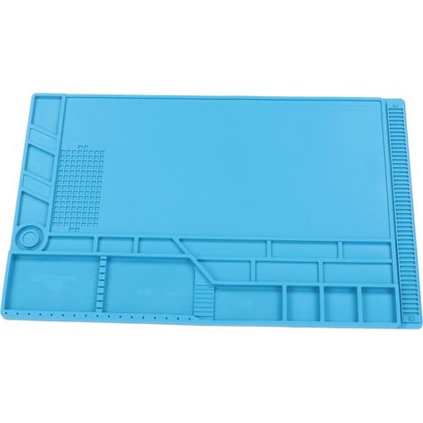 Tapis de travail en silicone isolant thermique pour soudure, avec emplacement pour balance et accessoire, pour la maintenance électronique. (1/5)