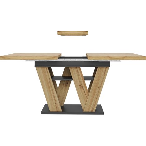 Tavolo allungabile 119-158,5x80 cm in MDF con gambe a W MODENUIT (1/5)