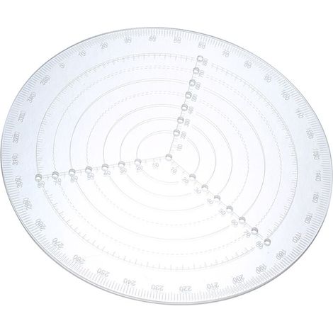 Jauge de Cercle d'outil de centrage de Tour en Acrylique Clair Boussole de Recherche de Centre Rond pour Dessiner des Cercles Outil de Travail de Tour à Bois,20CM
