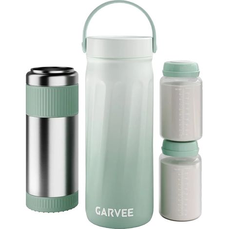 Nevera para leche materna, fabricada en acero inoxidable, con dos recipientes de 300 ml. Mantiene la temperatura en frío durante 24 horas y tarda 12 horas en congelarse. Ideal para almacenar leche mat (1/5)