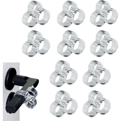 Lot de 10 butoirs de poignée de porte transparents pour protéger les murs et les meubles - Pour salle de bain, bureau (1/5)
