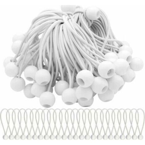 Confezione da 75 corde elastiche con palline elastiche – Ideali per fissare tendoni, tende, striscioni e teloni –