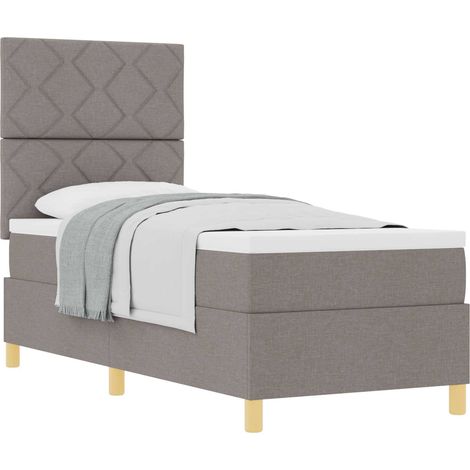 Maison Exclusive - Lit à ressorts avec matelas Taupe 80 x 200 cm tissu