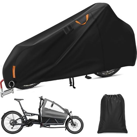 Housse de vélo en Oxford 420D, imperméable, avec bandes réfléchissantes, protection UV, résistante aux déchirures, pour vélos à deux roues et vélos cargo (285 x 74 x 100 cm) (1/5)