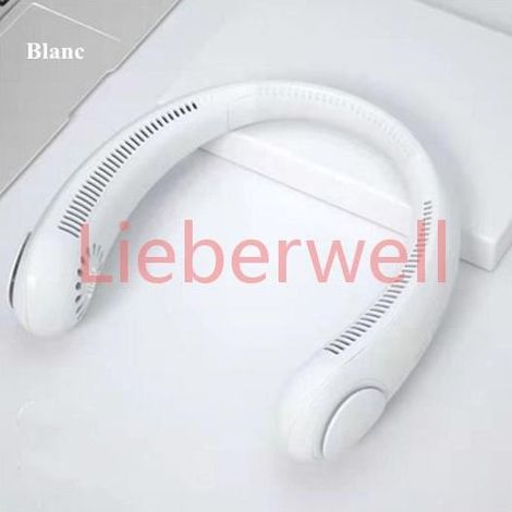 White Hands-Free Neck Fan, USB Powered Wearable Personal Mini Fan for Indoor and Outdoor Cooling (1/3)