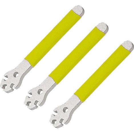 Clé à rayons de VTT jaune (lot de 3) : outil de réglage et de montage des capuchons de rayons en acier (1/5)