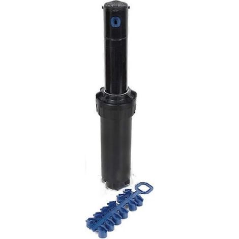 Tête d'arrosage rotative automatique enterrée avec turbine et bec de 185 x 41 mm pour l'irrigation des pelouses et des jardins, avec système d'élévation. (1/2)