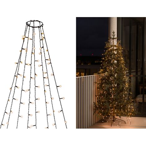 Hängende LED Christbaum Lichterkette 400 bernsteinfarbene LED´s - "Baummantel" (1/5)