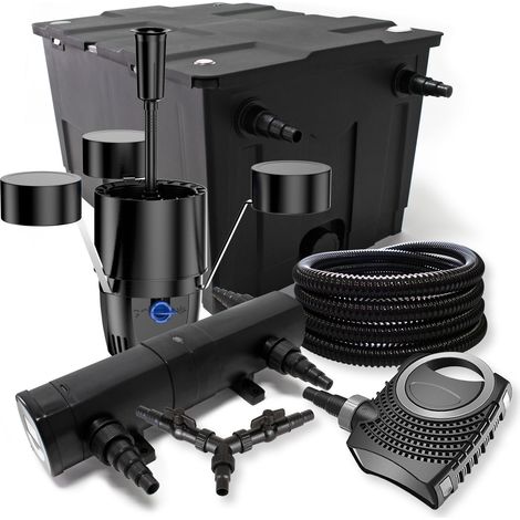 SUNSUN Filtro para 60000l Estanque 24W Clarificador neo8000 70W Bomba 25m Manguera Skimmer jardin