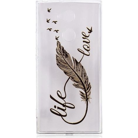 Coque arrière souple pour Sony Xperia XA2 Ultra - Motif plumes et oiseaux - Transparente - Étui de protection (1/3)