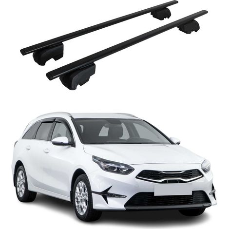 OMAC Dachtrager Quertrager für Kia Ceed III Kombi 2019-2026 – City Crash getestet – ISO PAS 11154:2006 – Abschliessbar – Max 75 kg – 2 Stangen Stahl Schwarz (1/5)