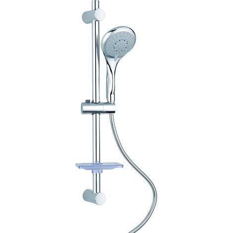 Metaform - Saliscendi Doccia 5 getti con ECO-STOP Doppia aggraffatura in Acciaio inox e ABS Mod. Comey