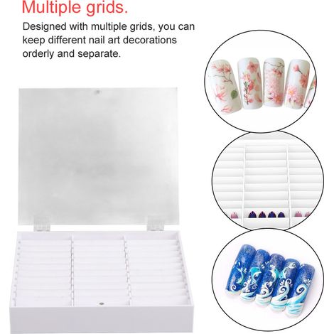 Écrin de Présentation pour Capsules d'Ongles Vides - Boîte de Rangement pour Faux Ongles et Accessoires (Blanc) (1/5)