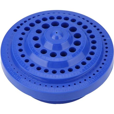 BEBUSINGOTO Organizador de brocas - 100 piezas de plástico redondo para guardar brocas de 1 a 13 mm. (1/4)