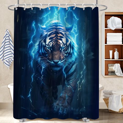 Rideau polyester pour douche 180x180 avec 12 œillets polyester pour salle de bain pour hôtel / airbnb (1/5)