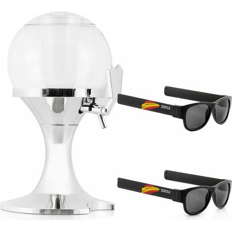 Kühlender Bierdispenser InnovaGoods und 2 Sonnenbrillen Sunfold Spain Black BIERMASCHINE - BIERZAPFANLAGE (1/5)