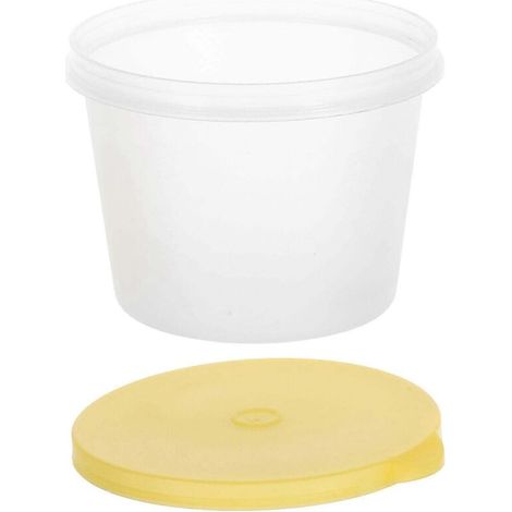Bocaux de conservation ronds en plastique hermétique pour céréales et aliments, 9,5 x 7,2 x 7,2 cm, couvercle anti-poussière, format compact, lot de 1 (1/5)