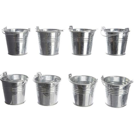 – Mini seau en zinc Ø7x6cm – Finition métallisée – Anse solide pour rangement – Décoration intérieure moderne (1/2)