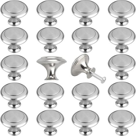 20 pomelli da cucina, pomelli per mobili in nichel spazzolato, maniglie per cassetti e ante di armadi Eeekit, pomelli resistenti, accessori per mobili da cucina (1/5)