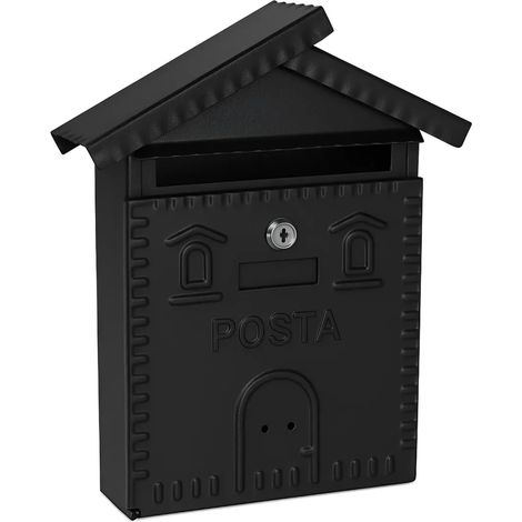 Mille, Cassetta Postale da Esterno, Modello Casetta, Ferro Battuto, Antracite, 28x9x35 cm (1/4)