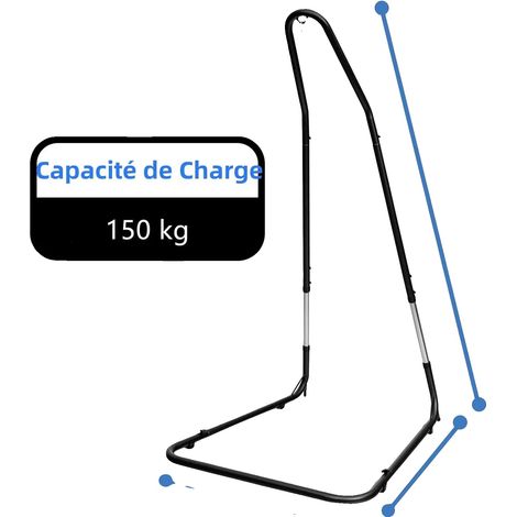 Soporte para hamaca, altura ajustable, fácil instalación, negro. (1/2)