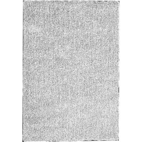 Alfombra de pelo largo blanco y negro 140 x 200 cm rectangular moderna Demre