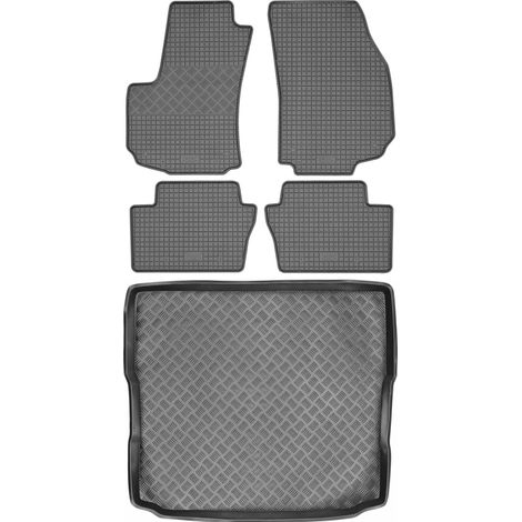Juego de alfombrillas de goma para coche y alfombrilla para maletero para Opel Zafira B Minivan (2005-2011).