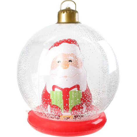 Boule De Noel Gonflable - 60 X 70 Cm - En Pvc - Pour Decoration Interieure Et Exterieure - 1 Unite (1/3)