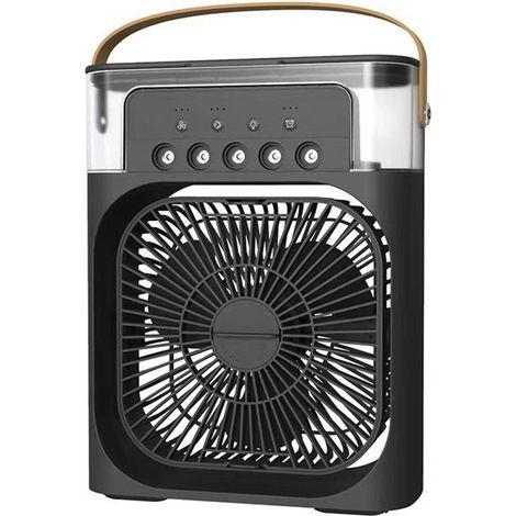 Ventilatore a spruzzo ricaricabile - Portatile - Ventilatore rinfrescante e umidificatore d'aria - Nero + 18,5 x 8,5 x 26 cm (1/4)