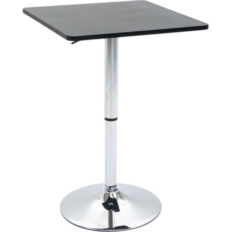 Cuisine, salon ou bar à domicile - table bistrot réglable pour repas et apéritifs, design noir/argent (1/5)