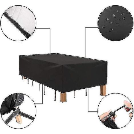 Housse imperméable pour mobilier de jardin (table, chaises, etc.) en Oxford, anti-poussière. (1/3)