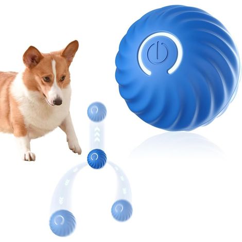 Intelligentes interaktives Hundespielzeug, wiederaufladbare USB-Rollbälle mit blinkendem LED-Licht, langlebiger automatischer Hundeballwerfer, um Langeweile zu lindern