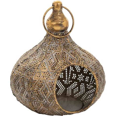 Portavelas de metal dorado 18x17x21 (1/5)