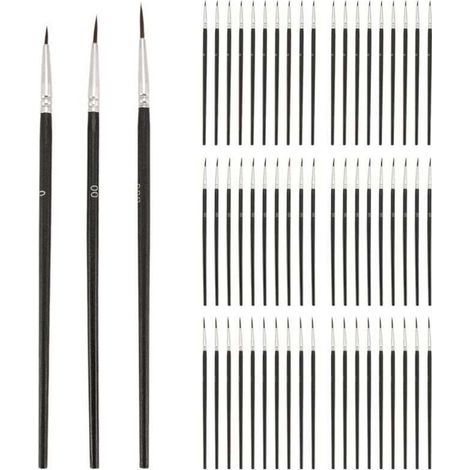 60 Pinceaux de Détail Pointe Fine 3 Tailles 0 00 000 pour Miniature et Peinture Précise (1/4)