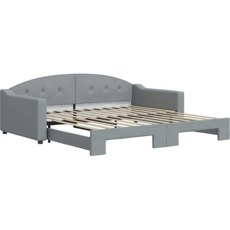 Maison Exclusive - Tagesbett Ausziehbar Hellgrau 100x200 cm Stoff