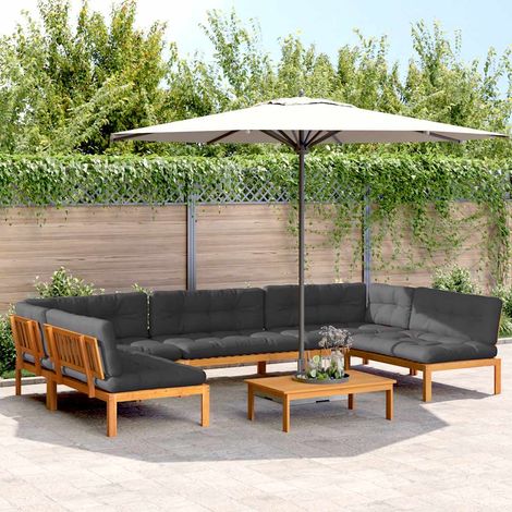 vidaXL Salon palette de jardin avec coussins 6pcs bois d'acacia massif (1/5)