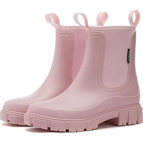 Bottes de pluie imperméables pour femme, chelsea en caoutchouc antidérapantes, bottines de jardinage tendance (1/5)