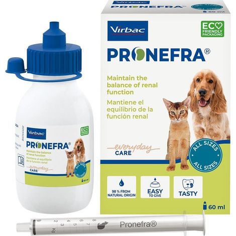 VIRBAC PRONEFRA, soutien rénal pour chiens et chats, 60 ml
