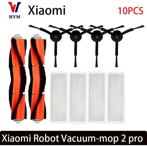(10 pièces) Convient pour l'aspirateur robot-laveuse Mi Robot Vacuum-Mop 2 Pro/Lite MJST1SHW MJSTL : filtre HEPA, chiffon de nettoyage, brosse latérale principale, accessoires pour aspirateur Mijia (1/4)