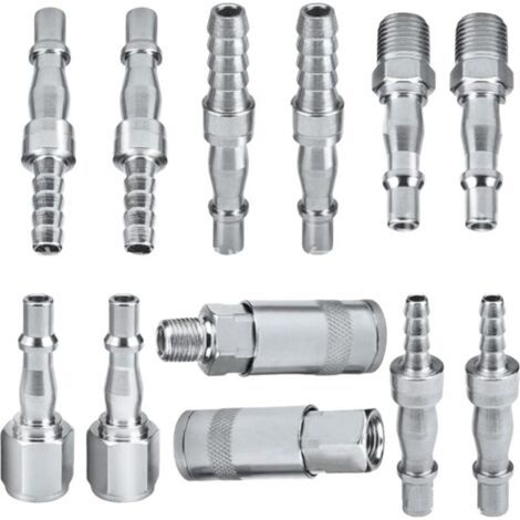 S-giant Connecteurs d'air, 12 raccords d'air, raccords de tuyau d'air BSP de 6,35 mm pour tuyau de 6, 8 et 10 mm (1/4)
