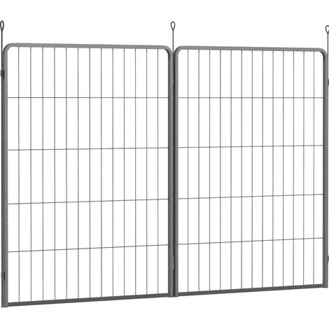 CHICFURN Paneles de extensión para parque para perros 80 x 100 cm acero negro, lote de 2 (1/5)