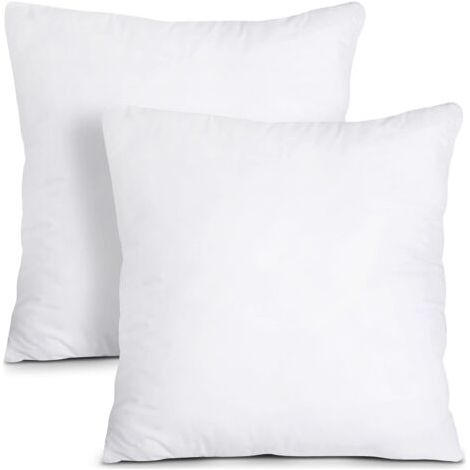QORVA-Coussins de garnissage 45 x 45 cm – Lot de 2 – Remplissage fibres de silicone souples – Confort optimal pour intérieur