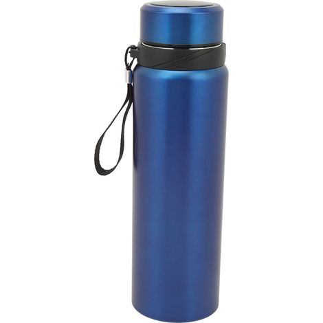 Edelstahl-Thermosbecher mit Temperaturanzeige, großes Fassungsvermögen, tragbare Thermosflasche für Zuhause, Reisen und Büro, Blau, 1000 ml (1/5)