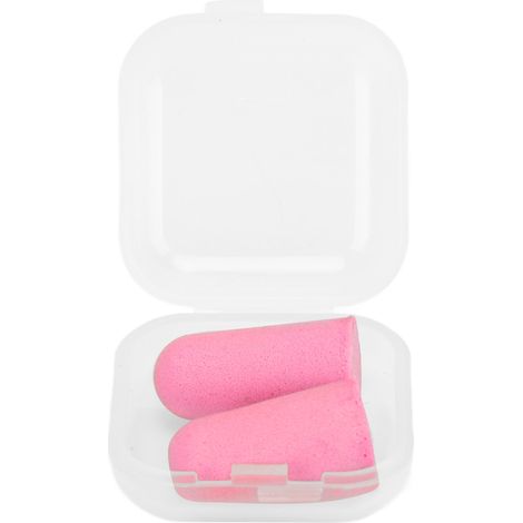 2 Pièces Bouchons d'Oreille Mousse Anti-Bruit Isolation Acoustique Rose (1/5)