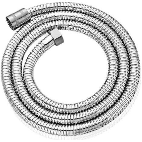 2m Shower Hose - Anti-Twist, Anti-Kink and Leak-Proof, Universal G1/2", with Brass Fittings and Seal, Heavy Duty Replacement, Silver (1/4)