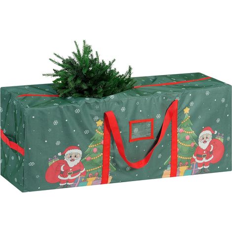1 - Sac Rangement Sapin De Noël - Housse Protection - Tissu Oxford Imperméable Avec Poignées Et Fermeture Éclair Pour Arbres Artificiels Et Décorations Vert 165x38x76cm (1/5)