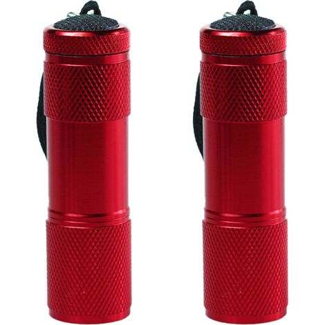 Mini lampe torche à revêtement en caoutchouc avec bandoulière, portable, idéale pour le camping et la randonnée, rouge.2Article (1/5)