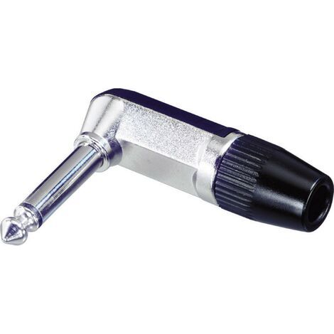 Jack 6.35 mm mâle, coudé Rean AV NYS207 Nombre de pôles: 2 mono argent, noir 1 pc(s) (1/3)