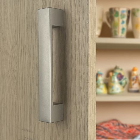 Ouvre&Déco – Poignée de meuble ALFA, nylon nickel satiné entraxe 128 mm (1/5)