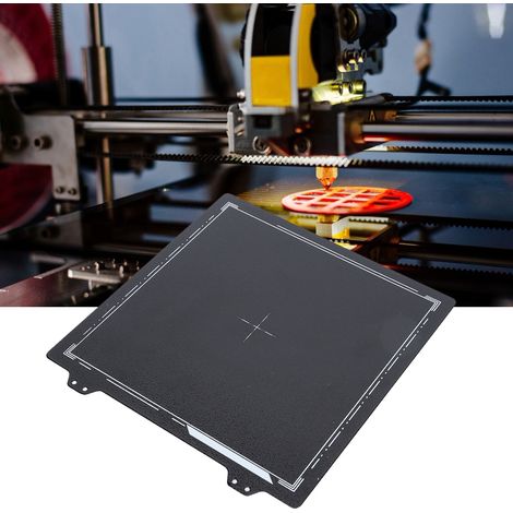 Plaque en acier à ressort noir double face en poudre PEI pour Prusa Anet CR-20 220 x 220 mm (1/5)
